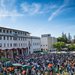 Participants in Pasadena's March for Science gather on Beckman Lawn