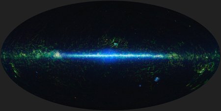 This is a mosaic of the images covering the entire sky as observed by WISE.