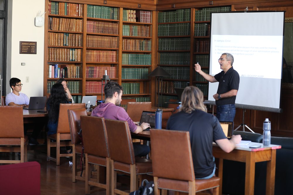 Reza Sadri teaches a workshop at the AI Bootcamp