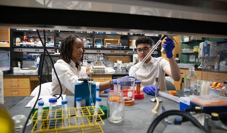 two people working in a lab