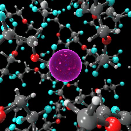 An illustration of the electrolyte solution used in the new study