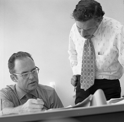 Gordon Moore and Robert Noyce at Intel, 1970