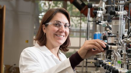 JPL staff member in lab