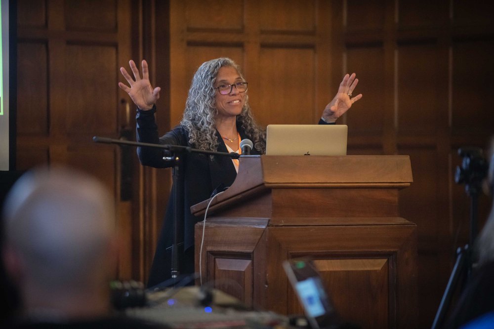 Gina Poe, UCLA professor of neuroscience, gives the keynote lecture at CEBAS.