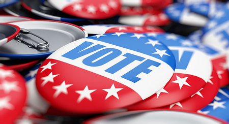 An image of red, white, and blue buttons reading "vote."