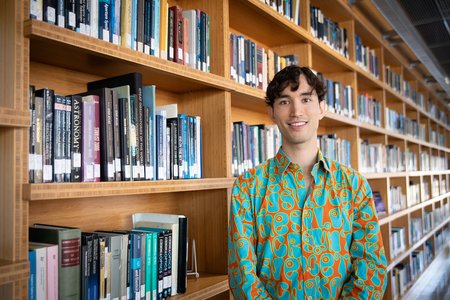 Martijn Oei in a library at Caltech