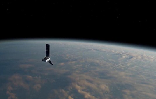 Artist's concept of one of the two identical PREFIRE CubeSats orbiting Earth