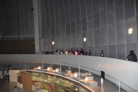 Pauma band members in the dome of the 200-inch Hale Telescope.