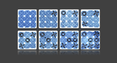 An artist's rendering of a game of tic-tac-toe played with DNA tiles