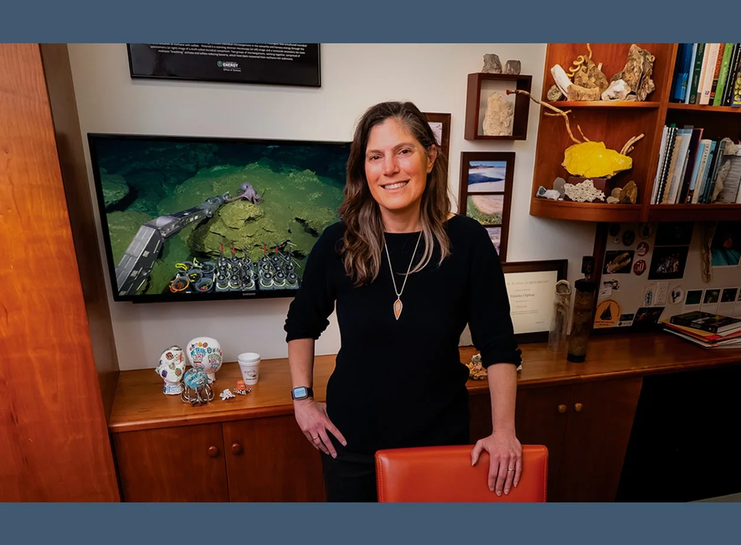 Professor Victoria Orphan in her office.
