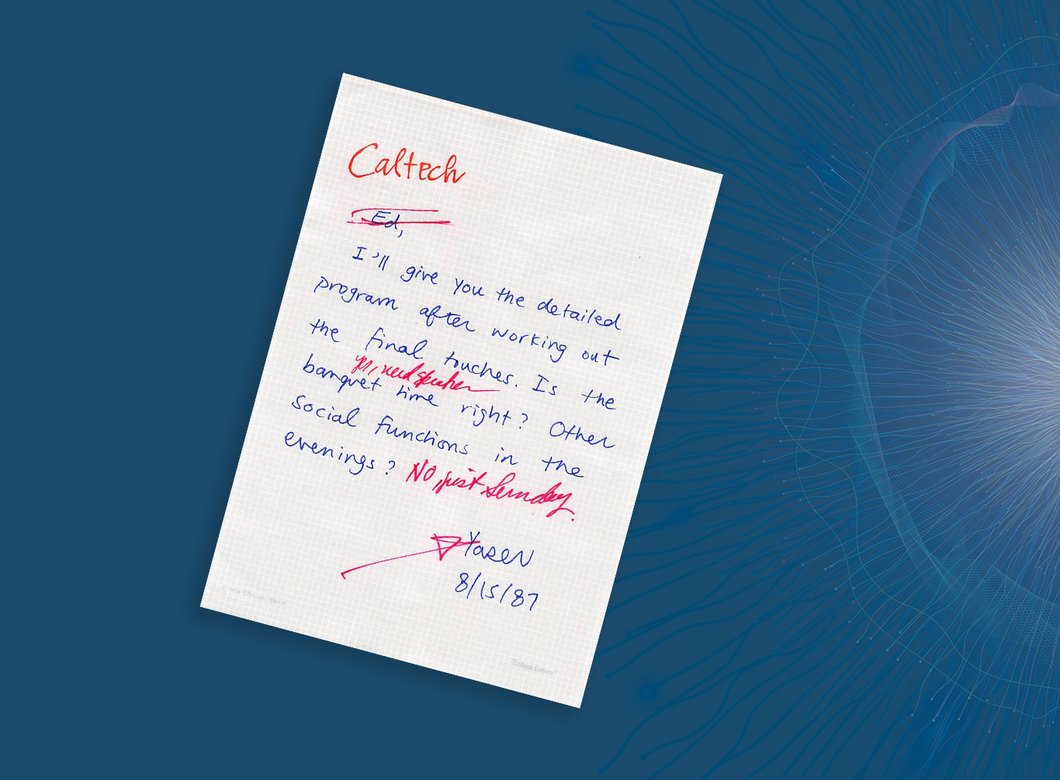 Note inviting people to first AI conference at Caltech