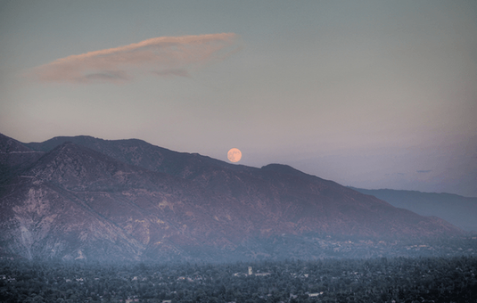 Harvest Moon over Pasadena, CA in 2016